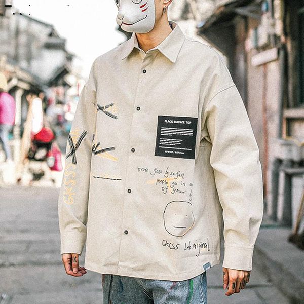 shirts men autumn fashion harajuku long sleeve streetwear loose male trendy brand casual men's, White;black
shirts men autumn fashion harajuku long sleeve streetwear loose male trendy brand casual men's, White;black