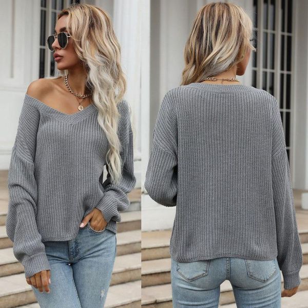 women's sweaters autumn winter sweater loose long sleeve pullover solid color v-neck knitted, White;black
women's sweaters autumn winter sweater loose long sleeve pullover solid color v-neck knitted, White;black