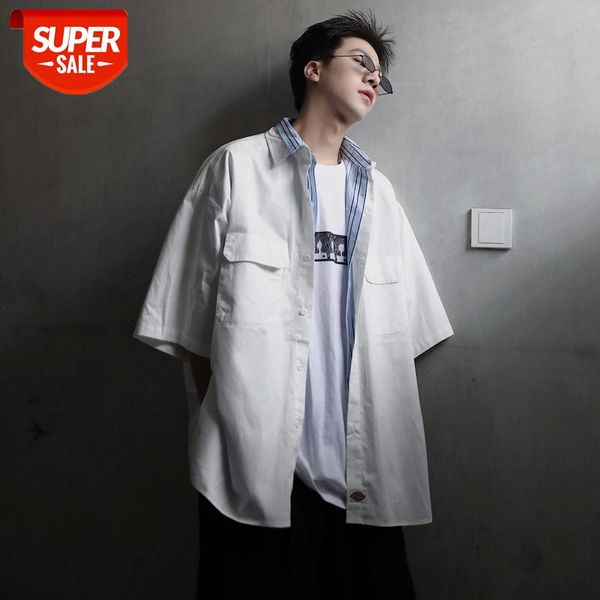 2020 summer men's false two piece short sleeve hawaiian shirt male cotton clothes french cuff mens fashion khaki/white shirts #ji2n, White;black
2020 summer men's false two piece short sleeve hawaiian shirt male cotton clothes french cuff mens fashion khaki/white shirts #ji2n, White;black
