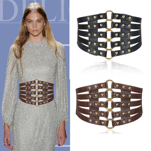 belts fashion punk super wide women girdle retro hollow rivet pu crocodile pattern belt accessories dress multi-color elastic waistban, Black;brown
belts fashion punk super wide women girdle retro hollow rivet pu crocodile pattern belt accessories dress multi-color elastic waistban, Black;brown