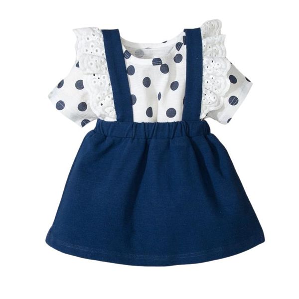 baby girl\u2021s skirt two pieces suit fresh polka dot short sleeve t-shirt and lace suspender clothing sets, White
baby girl\u2021s skirt two pieces suit fresh polka dot short sleeve t-shirt and lace suspender clothing sets, White