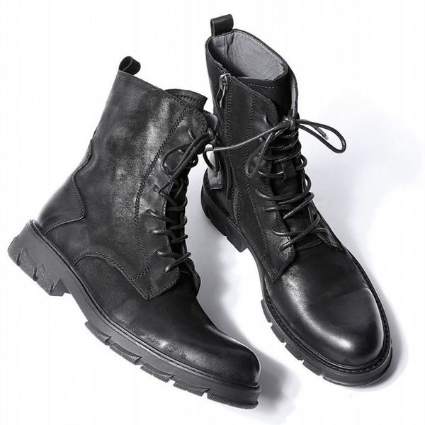 boots military british fashion mens genuine leather cargo thick bottom lace up zip round toe male nubuck cow high top, Black
boots military british fashion mens genuine leather cargo thick bottom lace up zip round toe male nubuck cow high top, Black