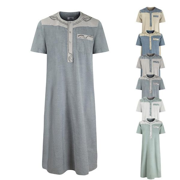 ethnic clothing 2021 summer dubai abaya men's robe pocket contrast color middle eastern muslim short-sleeved outer wear large, Red
ethnic clothing 2021 summer dubai abaya men's robe pocket contrast color middle eastern muslim short-sleeved outer wear large, Red
