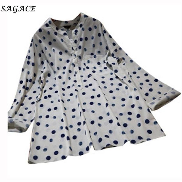 sagace shirts women plus size print stand collar polka dot chiffon blouse long sleeve fashion casual turn-down women's blouses &, White
sagace shirts women plus size print stand collar polka dot chiffon blouse long sleeve fashion casual turn-down women's blouses &, White