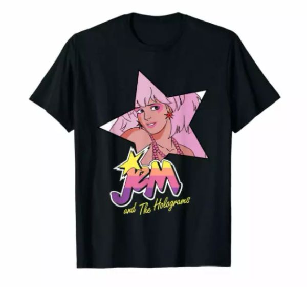 r1 jem and the holograms and outrageous black t-shirt teenager jerrica s-6xl, White;black 
r1 jem and the holograms and outrageous black t-shirt teenager jerrica s-6xl, White;black