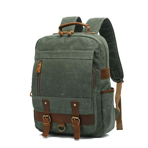backpack vintage wax waterproof canvas travel for men retro solid pattern classic outdoors teenager school bag bookbag
backpack vintage wax waterproof canvas travel for men retro solid pattern classic outdoors teenager school bag bookbag