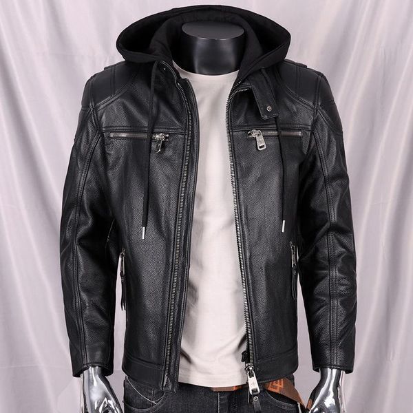 men's leather & faux 2021 autumn winter mens genuine natural jackets casual motorcycle cowhide jacket fashion biker coats e427, Black
men's leather & faux 2021 autumn winter mens genuine natural jackets casual motorcycle cowhide jacket fashion biker coats e427, Black
