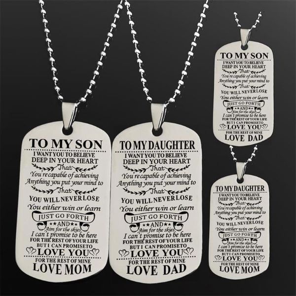 pendant necklaces fashion women men stainless steel to my son daughter letters necklace bead chain jewelry, Silver
pendant necklaces fashion women men stainless steel to my son daughter letters necklace bead chain jewelry, Silver