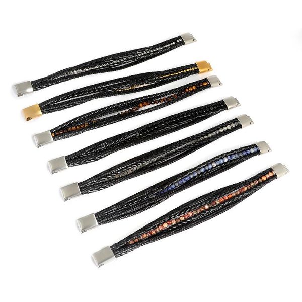 bangle 2021 style hand-woven multi-layer combination accessory stainless steel men's leather bracelet fashion man jewelry wholesale, Black
bangle 2021 style hand-woven multi-layer combination accessory stainless steel men's leather bracelet fashion man jewelry wholesale, Black