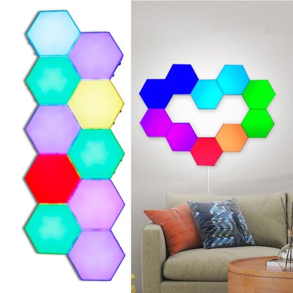 wall lamp 6/12pcs rgb usb quantum splicing hexagonal lamps creative led touch double control colorful honeycomb decor
wall lamp 6/12pcs rgb usb quantum splicing hexagonal lamps creative led touch double control colorful honeycomb decor