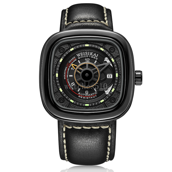 leather band men sport watch luminous calendar mens watches square automatic mechanical wristwatches for male, Slivery;brown
leather band men sport watch luminous calendar mens watches square automatic mechanical wristwatches for male, Slivery;brown