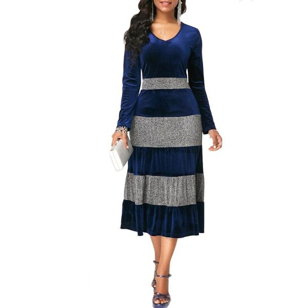 casual dresses elegant v-neck sequin patchwork velvet dress women 2021 autumn winter plus size slim ruffles office long party, Black;gray
casual dresses elegant v-neck sequin patchwork velvet dress women 2021 autumn winter plus size slim ruffles office long party, Black;gray