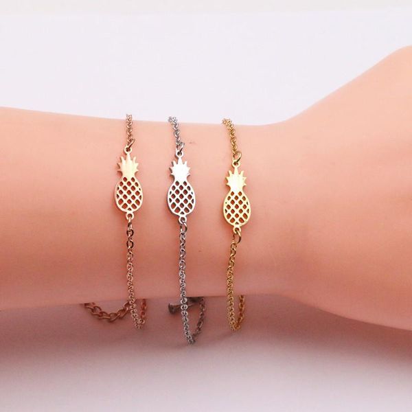 charm bracelets mavis hare stainless steel 1.65*0.7 pineapple link bracelet ananas chain pendant for beach girls, Golden;silver
charm bracelets mavis hare stainless steel 1.65*0.7 pineapple link bracelet ananas chain pendant for beach girls, Golden;silver