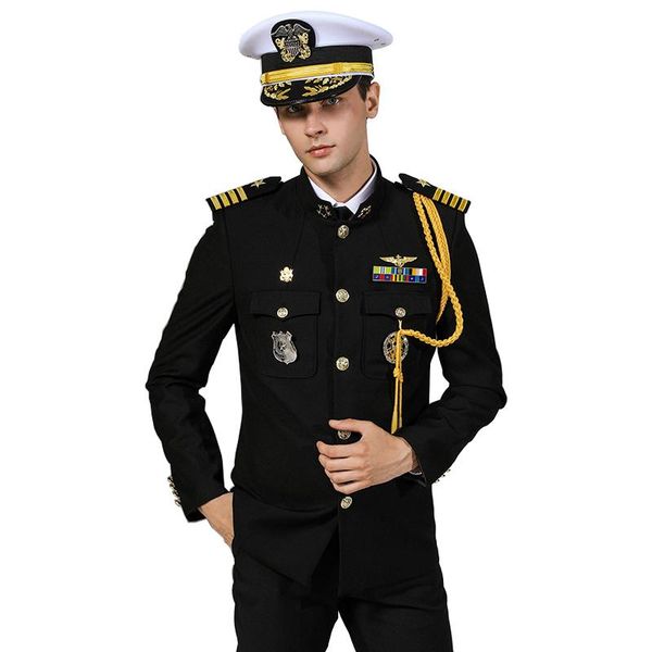 men's suits & blazers us seaman military uniform suit spring autumn crew aviation ship sailor concierge service work clothes performanc, White;black
men's suits & blazers us seaman military uniform suit spring autumn crew aviation ship sailor concierge service work clothes performanc, White;black