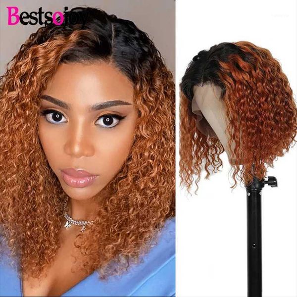 sojoy ombre colored closure bob wig for women lace front curly human hair wigs 180% density kinky frontal wigs1, Black;brown
sojoy ombre colored closure bob wig for women lace front curly human hair wigs 180% density kinky frontal wigs1, Black;brown