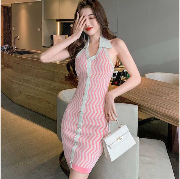 summer fashion v neck color matching temperament halter slim slimming buttocks knitted dress 210531, Black;gray
summer fashion v neck color matching temperament halter slim slimming buttocks knitted dress 210531, Black;gray