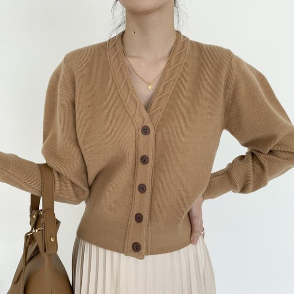 korean cardigan for women sweater chic autumn v-neck jacquard single breasted loose and single breasted bubble sleeve knitted, White;black
korean cardigan for women sweater chic autumn v-neck jacquard single breasted loose and single breasted bubble sleeve knitted, White;black
