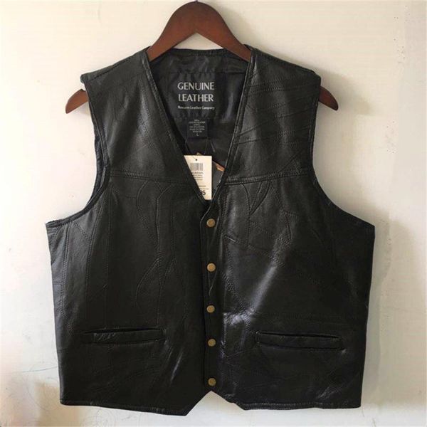 men's vests motorcycle leather vest riding middle-aged and elderly windproof sheepskin sleeveless jacket male waistcoat, Black;white
men's vests motorcycle leather vest riding middle-aged and elderly windproof sheepskin sleeveless jacket male waistcoat, Black;white