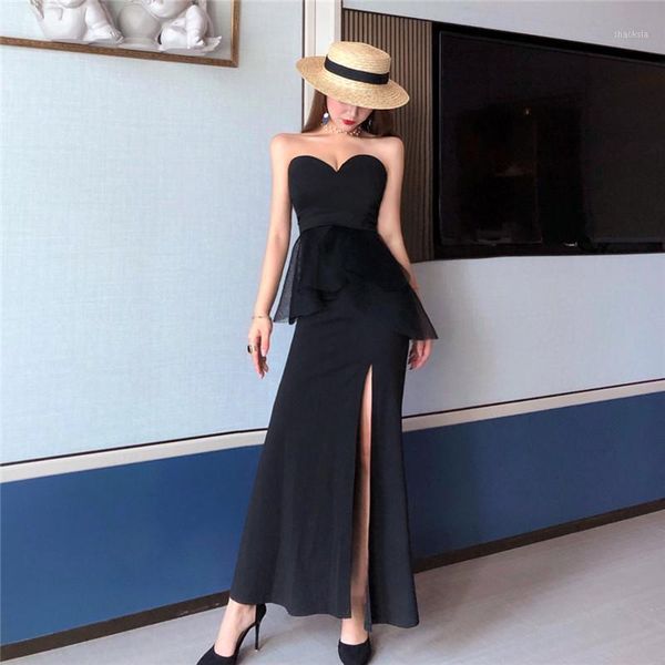 real s 2021 fashion women's temperament tube party black dress casual dresses, Black;gray
real s 2021 fashion women's temperament tube party black dress casual dresses, Black;gray