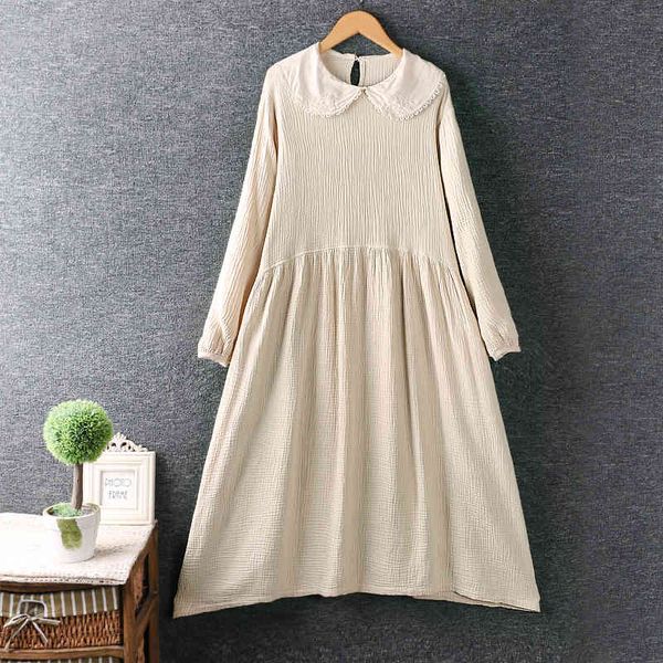 casual dresses lamtrip retro embroidery peter pan collar cotton yarn loose long sleeve 2021 spring mori girl z3x7, Black;gray
casual dresses lamtrip retro embroidery peter pan collar cotton yarn loose long sleeve 2021 spring mori girl z3x7, Black;gray