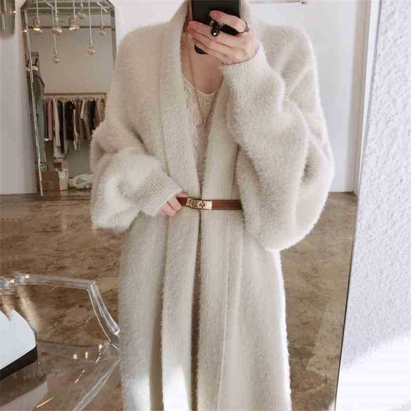 autumn winter sweater women puff sleeved turn down collar long cardigan woman korean furry faux mink fur knit sweaters 210525, White;black
autumn winter sweater women puff sleeved turn down collar long cardigan woman korean furry faux mink fur knit sweaters 210525, White;black