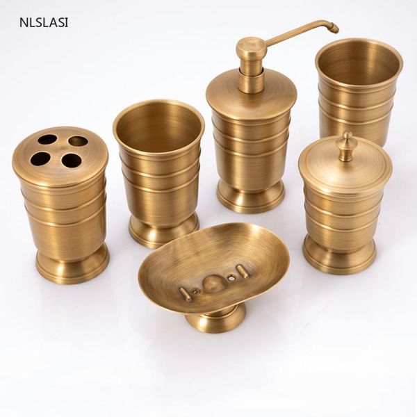 bath accessory set six-piece suit gold retro copper bathroom tooth brush holder soap dispenser box mouth cup decoration accessories
bath accessory set six-piece suit gold retro copper bathroom tooth brush holder soap dispenser box mouth cup decoration accessories