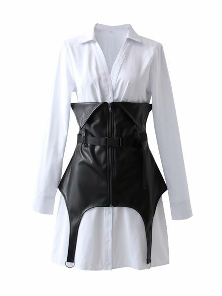 women's blouses & shirts fashion black pu leather corset women irregular skinny bustier ladies chic casual crop spring summer 2021, White
women's blouses & shirts fashion black pu leather corset women irregular skinny bustier ladies chic casual crop spring summer 2021, White
