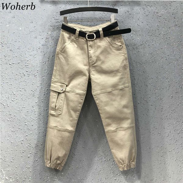 Women's Jeans Woherb Fashion Ankle Length Cargo Pants Women Solid Color High Waist Denim Trousers Vintage Casual Loose Korean Style 91317 HAIE, Blue
Women's Jeans Woherb Fashion Ankle Length Cargo Pants Women Solid Color High Waist Denim Trousers Vintage Casual Loose Korean Style 91317 HAIE, Blue