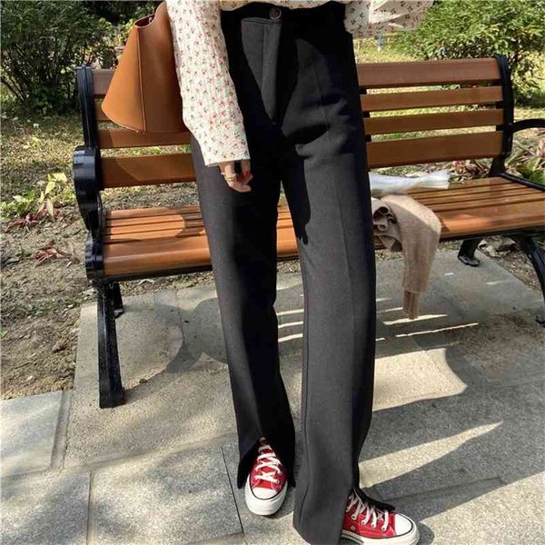 black ol high waist all match large size loose-fitting straight female trousers stylish women solid pants 210427, Black;white
black ol high waist all match large size loose-fitting straight female trousers stylish women solid pants 210427, Black;white