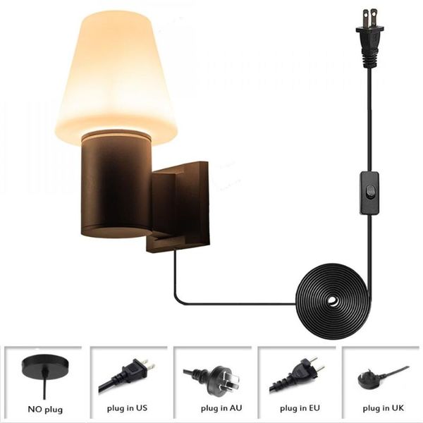 wall lamp outdoor indoor lamp, waterproof black finish aluminum light fixture, plug in sconce with white glass lampshade 
wall lamp outdoor indoor lamp, waterproof black finish aluminum light fixture, plug in sconce with white glass lampshade