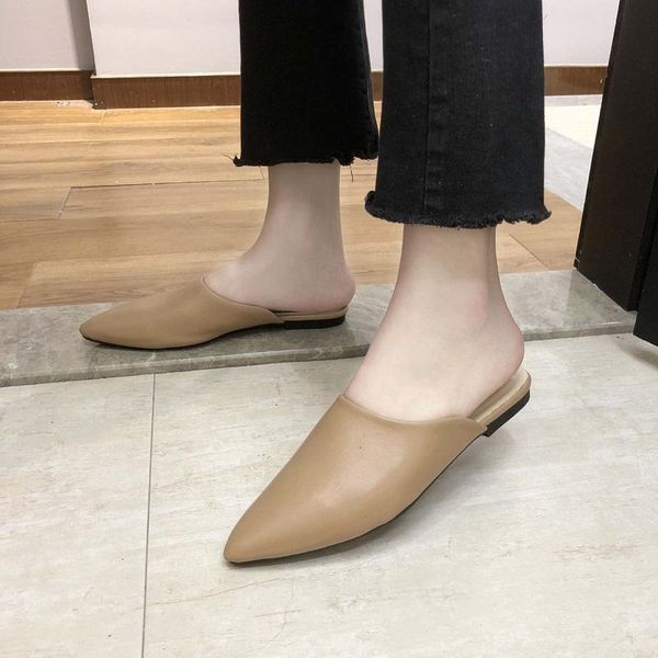 flat shoes 2021 fashion for women pu leather pointed toe slip on flip flops slipper summer sandals women's slippers, Black
flat shoes 2021 fashion for women pu leather pointed toe slip on flip flops slipper summer sandals women's slippers, Black