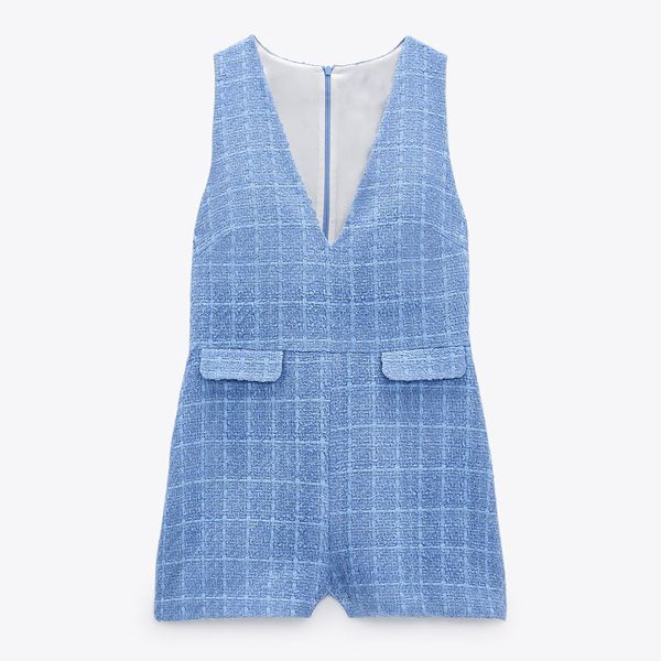 2021 spring new fashion tweed women elegant blue jumpsuit v neck short jumpsuit, Black;white
2021 spring new fashion tweed women elegant blue jumpsuit v neck short jumpsuit, Black;white