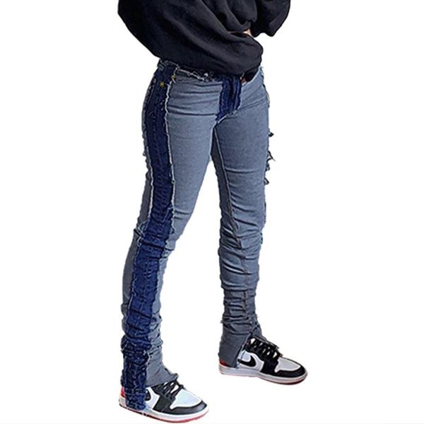 streetwear patchwork skinny straight leg jeans woman high waist boyfriends denim trousers color block vintage split pants women's, Blue
streetwear patchwork skinny straight leg jeans woman high waist boyfriends denim trousers color block vintage split pants women's, Blue