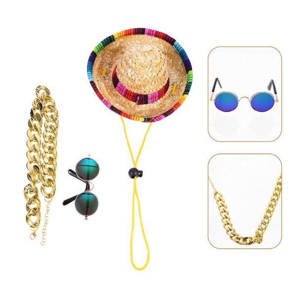 dog apparel 3pcs mini sombrero mexican hats classic pet sunglasses adjustable gold chain
dog apparel 3pcs mini sombrero mexican hats classic pet sunglasses adjustable gold chain