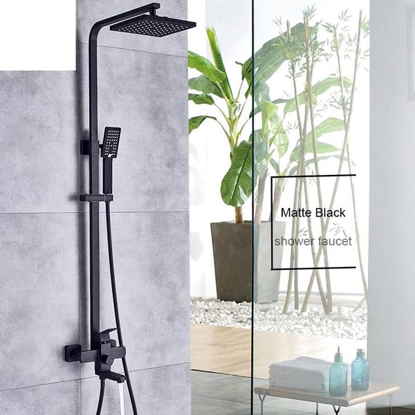 luxurious matte black rainfall shower faucet set single lever bathtub mixer cold water tap bathroom sets
luxurious matte black rainfall shower faucet set single lever bathtub mixer cold water tap bathroom sets