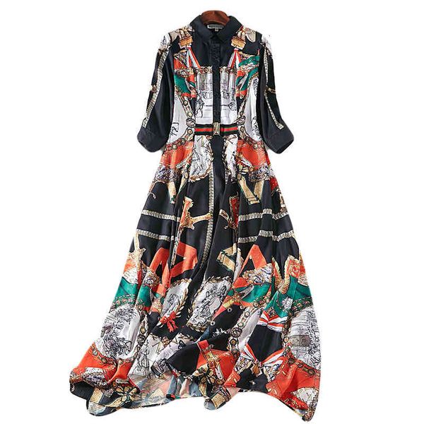 dress xf shirt clothes of chiffon tribunal retro eagle printing summer women dressed in elegant party, Black;gray