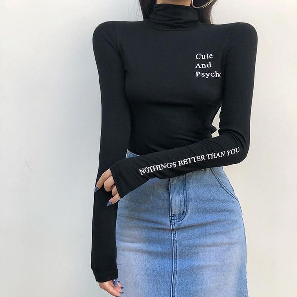 women's t-shirt kawaii letter print turtleneck long sleeve y2k crop 2021black t-shirts harajuku khaki tee shirt female streetwear, White
women's t-shirt kawaii letter print turtleneck long sleeve y2k crop 2021black t-shirts harajuku khaki tee shirt female streetwear, White