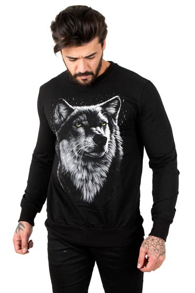 men's hoodies & sweatshirts deepsea wolf printed handle and her skirt fitted sweat 2202120, Black
men's hoodies & sweatshirts deepsea wolf printed handle and her skirt fitted sweat 2202120, Black