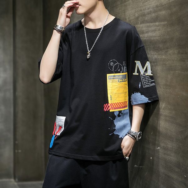 men's t shirts short t-shirt fashion brand 2021 loose trend half sleeve summer bottoms, White;black
men's t shirts short t-shirt fashion brand 2021 loose trend half sleeve summer bottoms, White;black