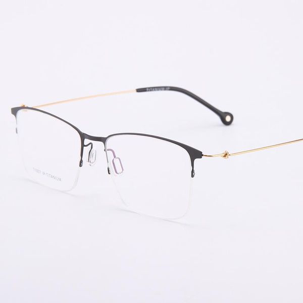 fashion sunglasses frames titanium glasses square men eyeglasses prescription half frame designer optical 007, Black
fashion sunglasses frames titanium glasses square men eyeglasses prescription half frame designer optical 007, Black