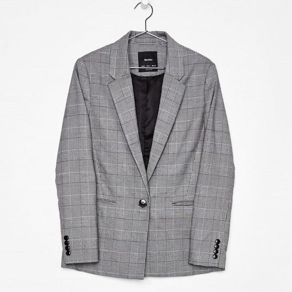 women's suits & blazers suit jacket 2021 spring and autumn fashion polyester leisure loose one button long sleeve splicing plaid casual, White;black
women's suits & blazers suit jacket 2021 spring and autumn fashion polyester leisure loose one button long sleeve splicing plaid casual, White;black