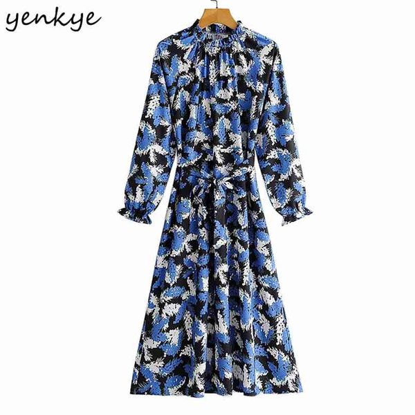 women spring vintage floral print dress long sleeve stand collar with belt a-line midi loose casual plus size 210514, Black;gray
women spring vintage floral print dress long sleeve stand collar with belt a-line midi loose casual plus size 210514, Black;gray