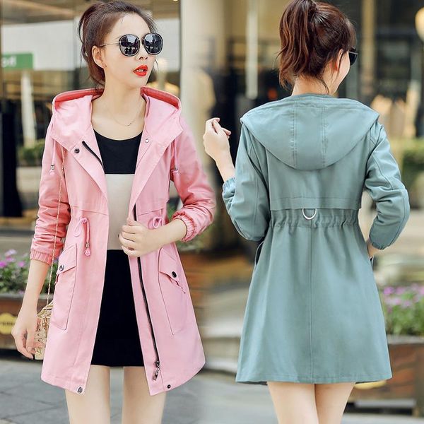 women's trench coats autumn coat female long section spring waist slimming windbreaker fashion wild trend ladies large size, Tan;black
women's trench coats autumn coat female long section spring waist slimming windbreaker fashion wild trend ladies large size, Tan;black