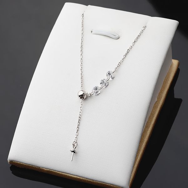 s925 silver pendant chain necklace female adjustable pendant clavicle chain pearl empty support diy jewelry accessories 456
s925 silver pendant chain necklace female adjustable pendant clavicle chain pearl empty support diy jewelry accessories 456