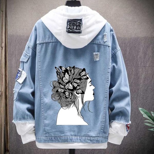 men's jackets butterfly beautiful with print fake two hoodie denim jacket for men style autumn motorcycle jean hip hop ropa, Black;brown
men's jackets butterfly beautiful with print fake two hoodie denim jacket for men style autumn motorcycle jean hip hop ropa, Black;brown