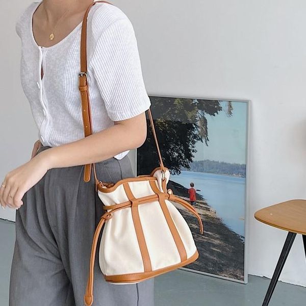 evening bags korean drawstring bucket for women shoulder bag small casual canvas stitching female crossbody 2021 brand handbags
evening bags korean drawstring bucket for women shoulder bag small casual canvas stitching female crossbody 2021 brand handbags
