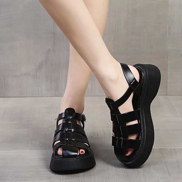 sandals women's summer 2021 korean wild platform buckle slope with roman high heels women, Black
sandals women's summer 2021 korean wild platform buckle slope with roman high heels women, Black