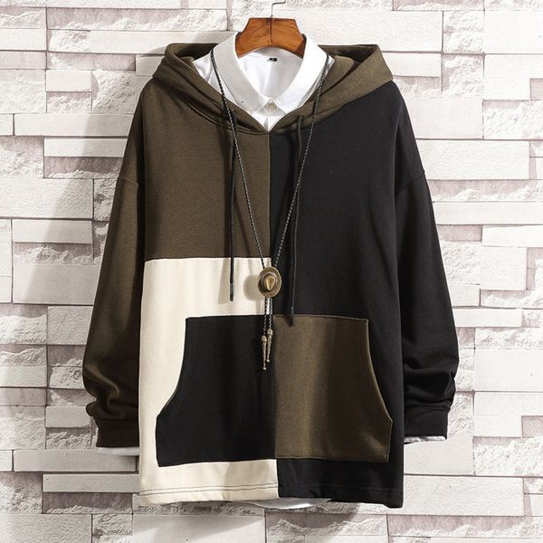 contrast autumn small frh sweater plus large loose couple's coat trendy men's hoodie, Black
contrast autumn small frh sweater plus large loose couple's coat trendy men's hoodie, Black