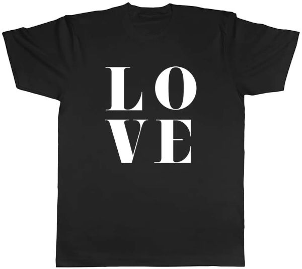 love mens t-shirt tee, White;black