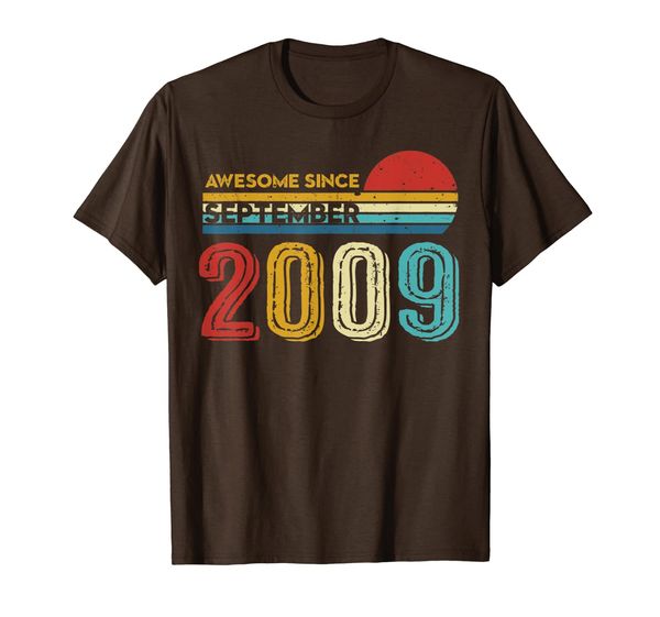 awesome since september 2009 retro sunset 10th birthday gift t-shirt, White;black
awesome since september 2009 retro sunset 10th birthday gift t-shirt, White;black